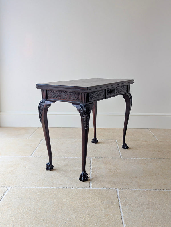 Antique Victorian Mahogany Card Table by James Shoolbred & Co. c.1890