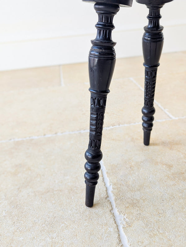 Antique Victorian Ebonised Chip-Carved Occasional Table c.1890