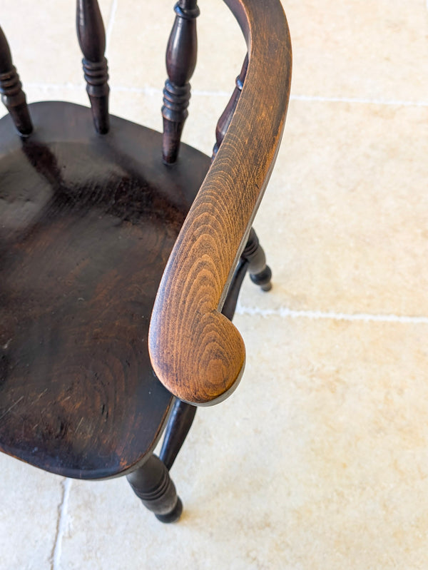 Antique Victorian Elm & Ash Captain’s Chair c.1890