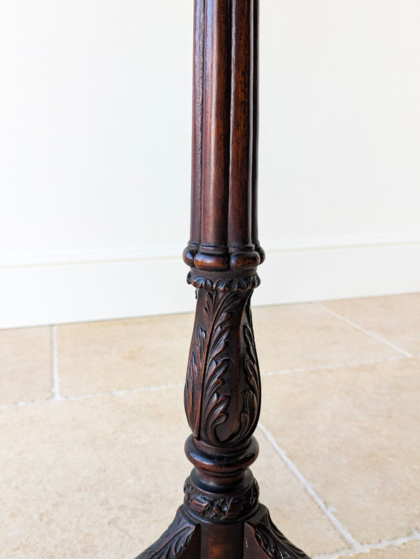 Antique Chippendale Revival Mahogany Tripod Wine Table With Detachable Top c.1890