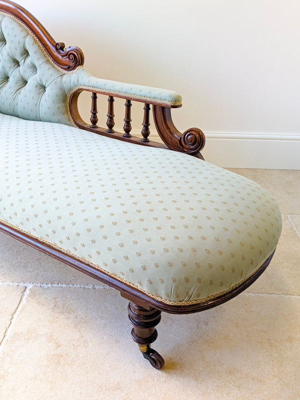 Antique Victorian Mahogany Chaise Longue c.1860