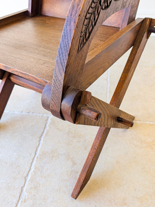 Antique Edwardian Oak Glastonbury Chair c.1910