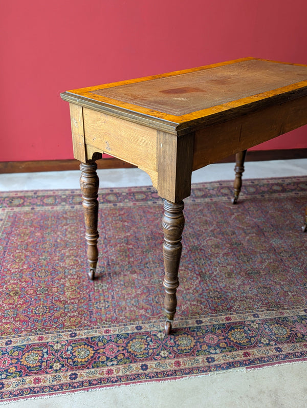 Antique Victorian Burr Walnut Desk / Library Table