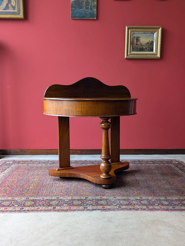 Antique Victorian Mahogany Demilune Console / Hall Table