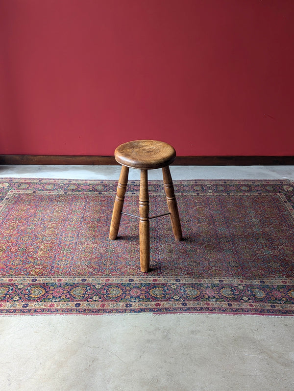 Antique Victorian Industrial Elm Stool