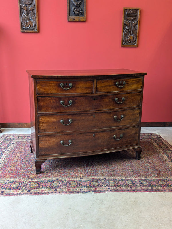 Antique Georgian Mahogany Bow Front Chest of Drawers