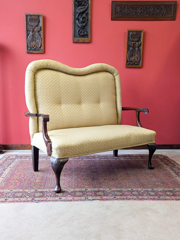 Antique Georgian Mahogany Upholstered Two Seater Settee