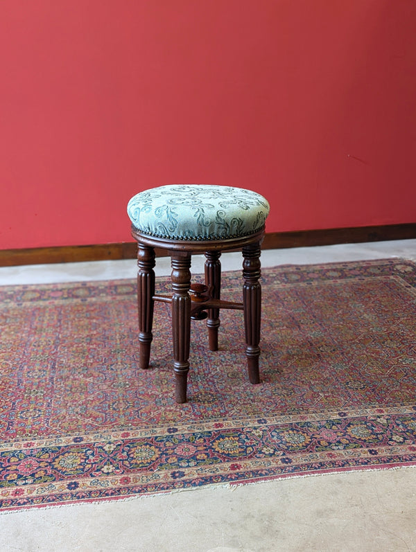 Antique Victorian Mahogany Circular Piano Stool