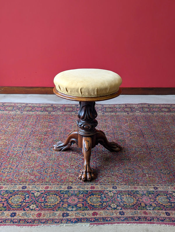 Antique 19th Century Mahogany Circular Piano Stool