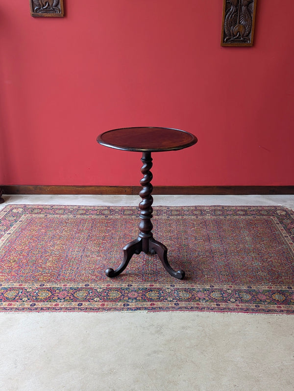 Antique Mid 19th Century Barley Twist Mahogany Wine Table