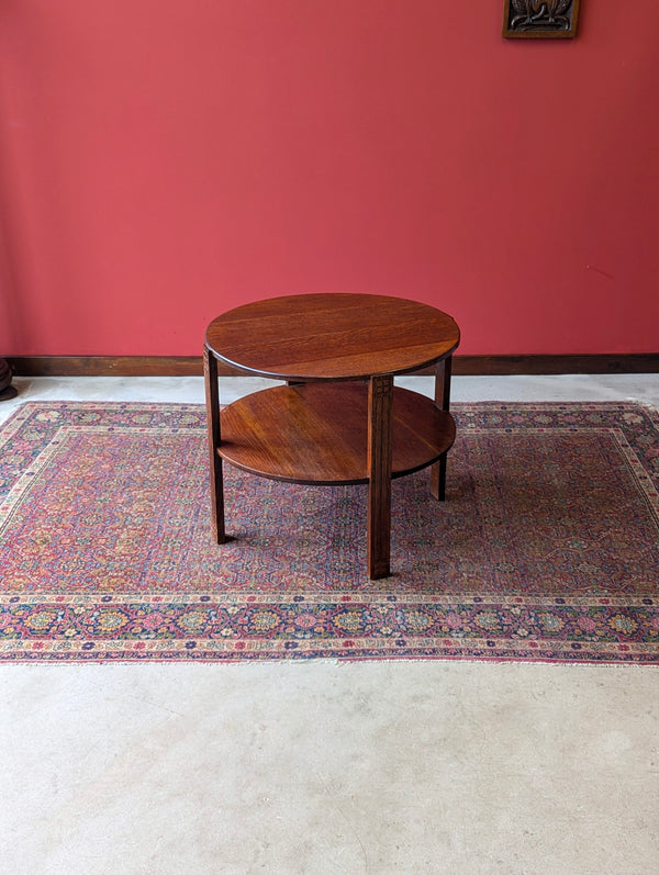 1930’s Art Deco Circular Two Tier Oak Coffee Table