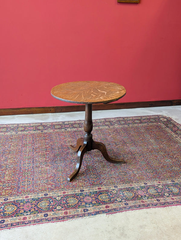 Antique 18th Century Georgian Oak Circular Pedestal Wine Table