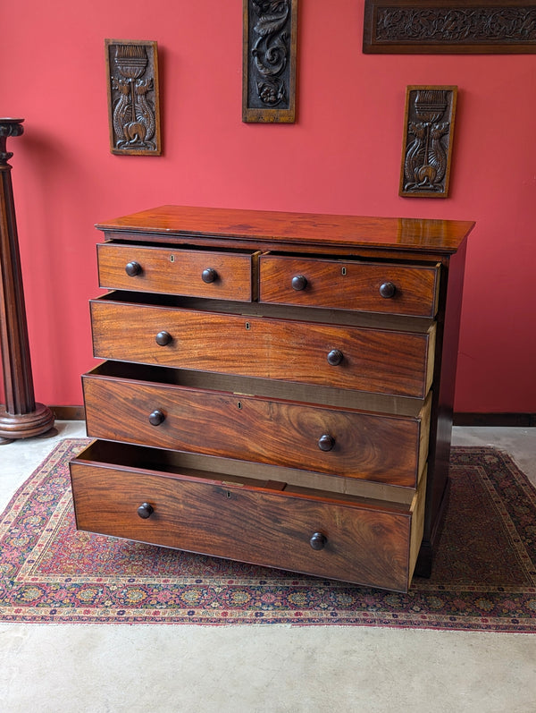 Antique Victorian Solid Mahogany Straight Front Chest of Drawers