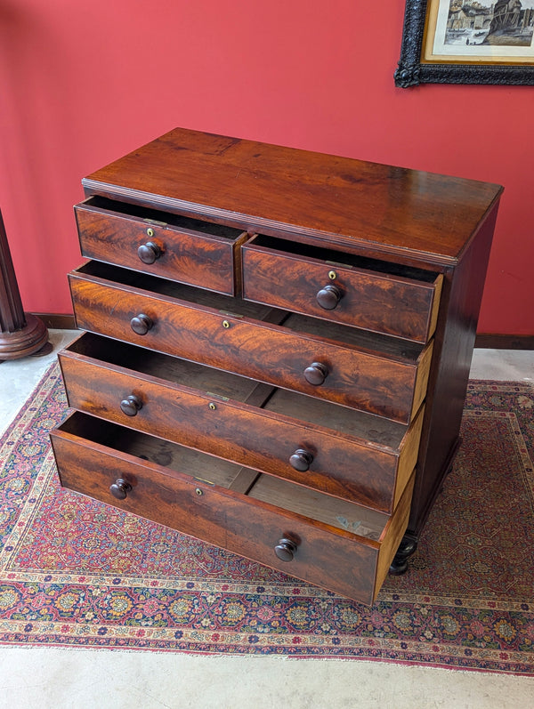 Antique Mid 19th Century Mahogany Chest of Drawers Circa 1850