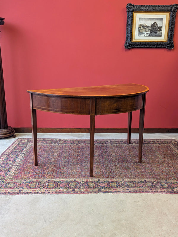 Antique Georgian Mahogany Demilune Console Table