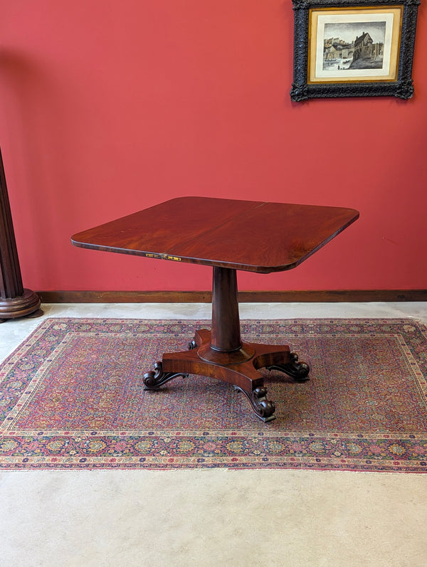 Antique Victorian Mahogany Fold Over Tea Table