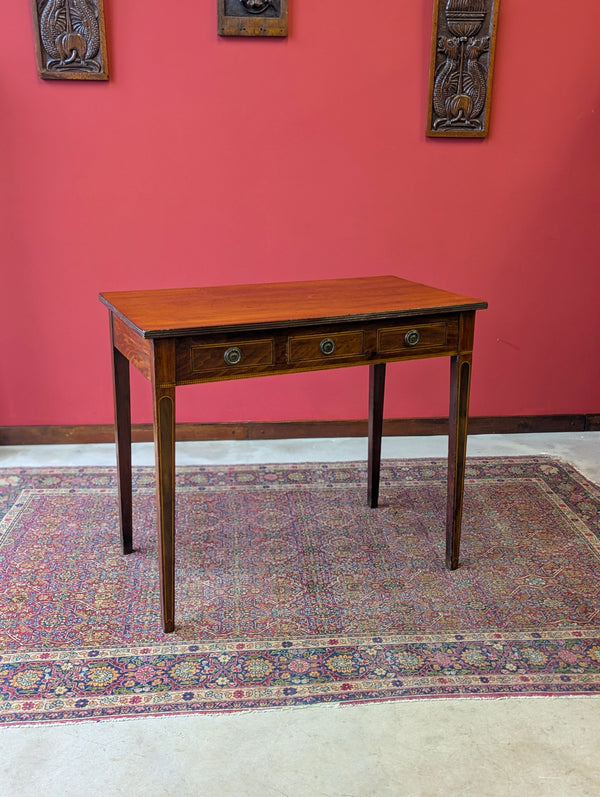 Antique Georgian Inlaid Mahogany Side Table / Writing Desk