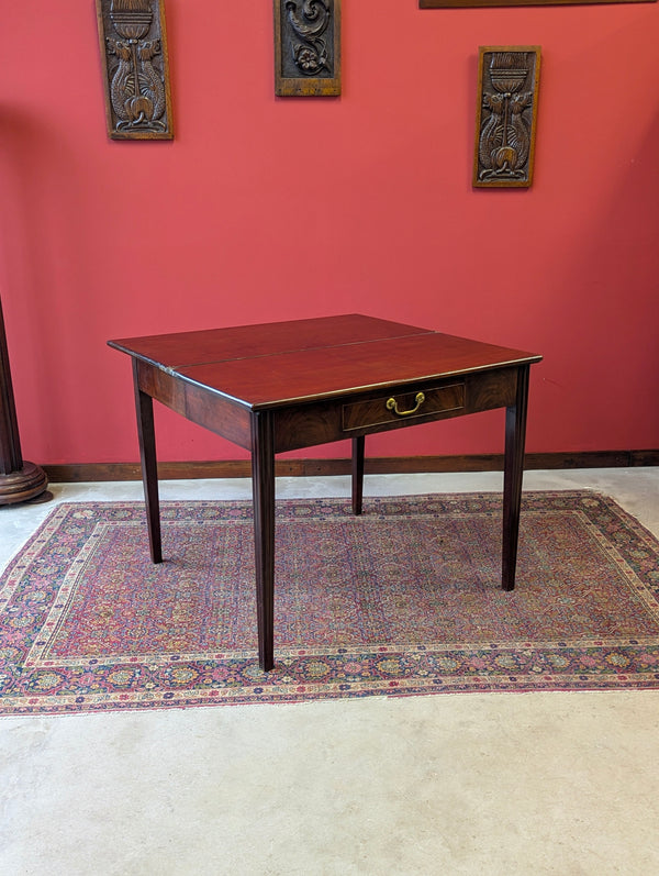 Antique Georgian Mahogany Fold Over Tea Table