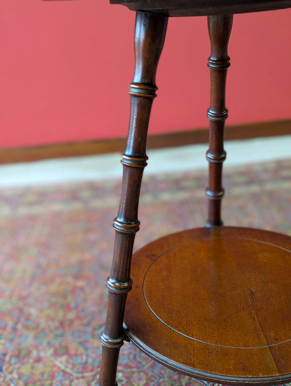 Antique Victorian Aesthetic Movement Faux Bamboo Circular Occasional Table