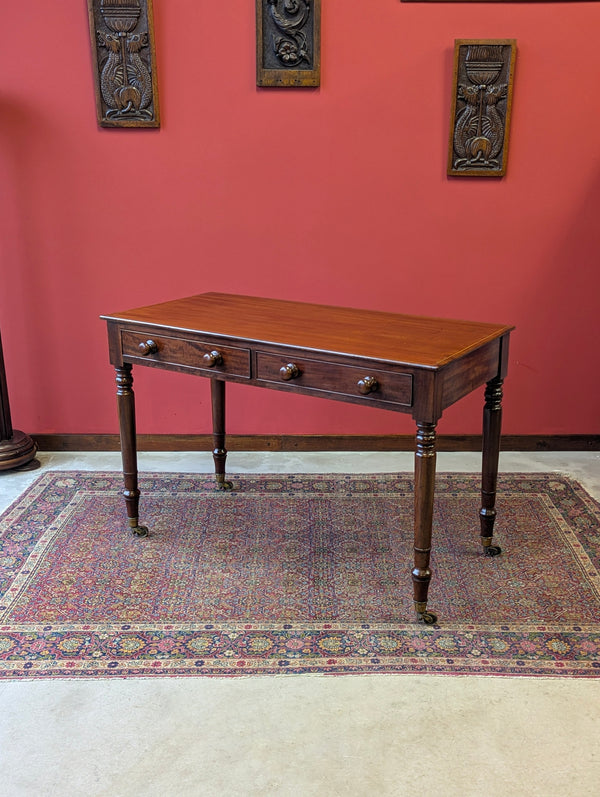 Antique Edwardian Inlaid Mahogany Writing Table Desk