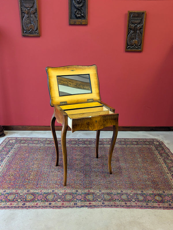 Antique 19th Century French Walnut Dressing Table / Vanity Table