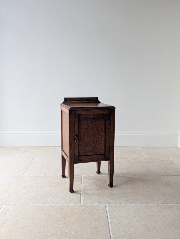 Antique Edwardian Arts & Crafts Oak Bedside Cabinet c.1910