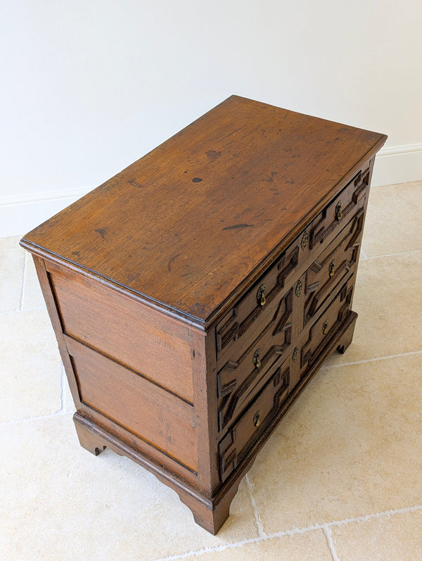Antique Late 17th Century Oak Geometric Chest of Drawers c.1680