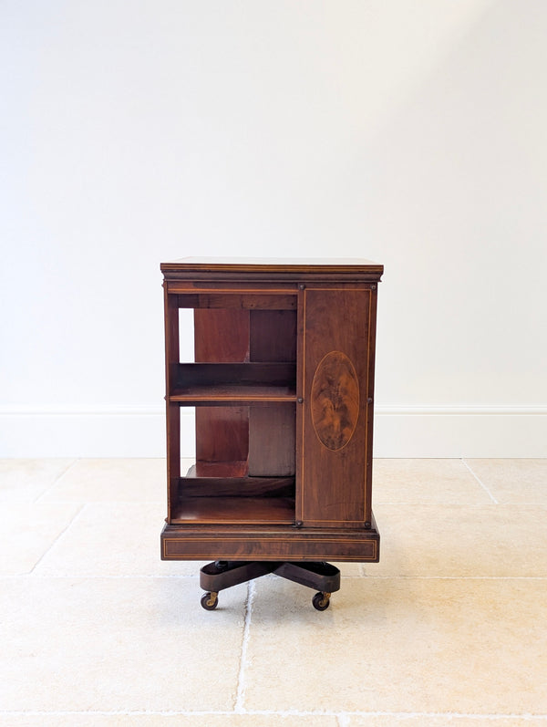 Antique Edwardian Inlaid Mahogany Revolving Bookcase c.1910