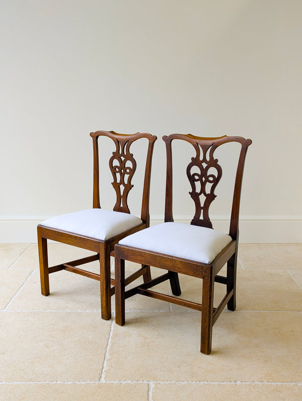 Set of Four Antique Georgian Chippendale Mahogany Dining Chairs c.1780