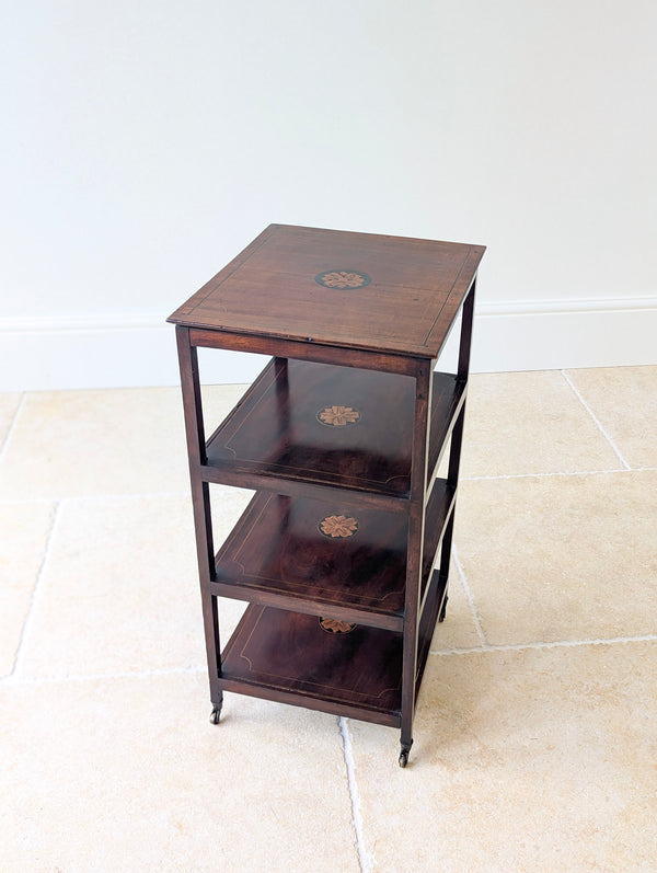 Antique Edwardian Sheraton Revival Mahogany Whatnot c.1905