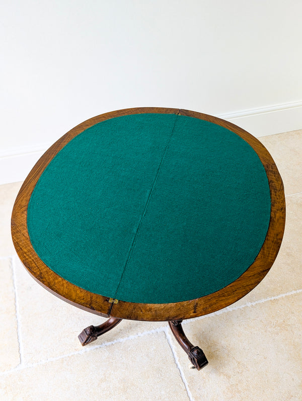 Antique Victorian Burr Walnut Card Table c.1870