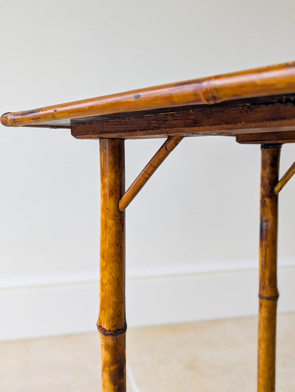 Antique Victorian Aesthetic Movement Inlaid Bamboo Occasional Table c.1880