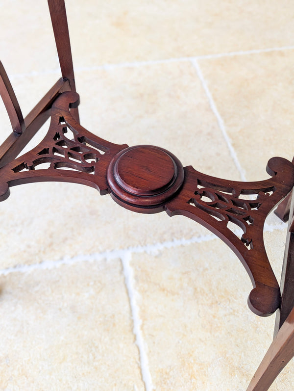 Antique Art Nouveau Mahogany Side Table with Shaped Top c.1900