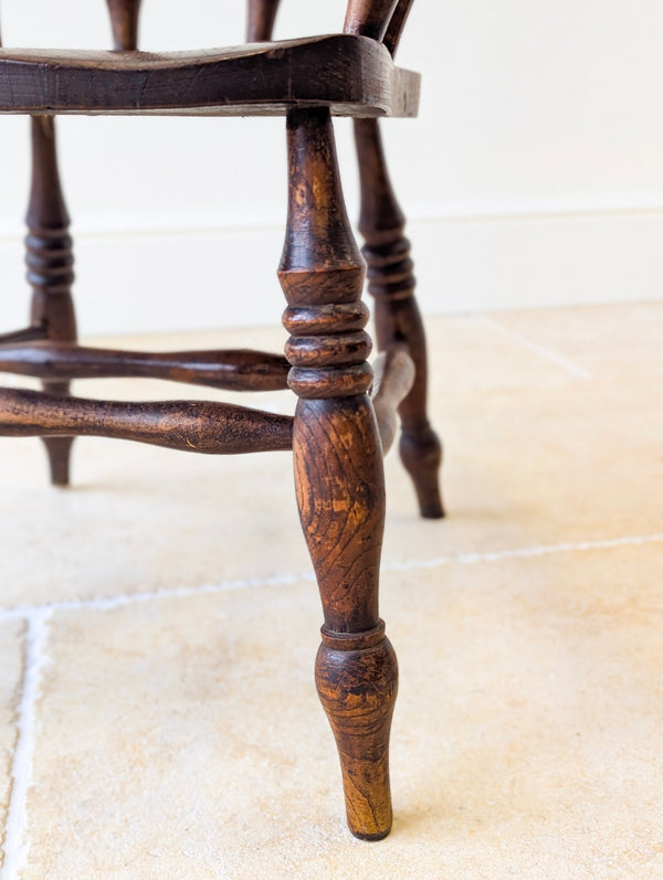 Antique Edwardian Elm & Beech Captain’s Chair c.1910