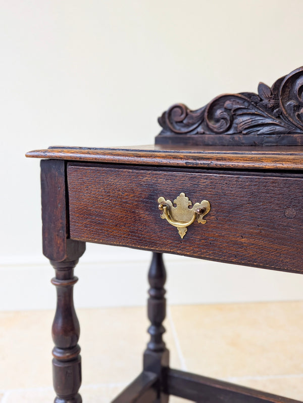 Antique Late Victorian Jacobean Revival Oak Side Table c.1890