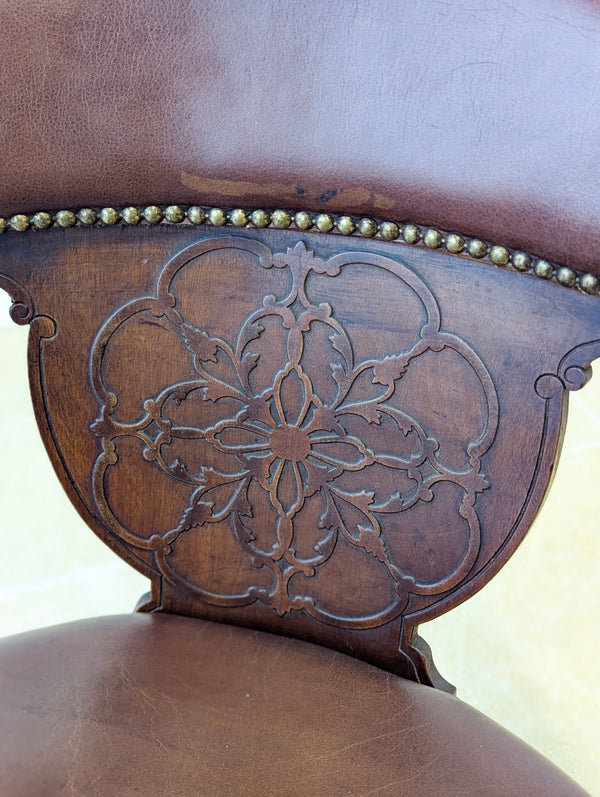 Antique Edwardian Mahogany Swivel Desk Chair c.1910