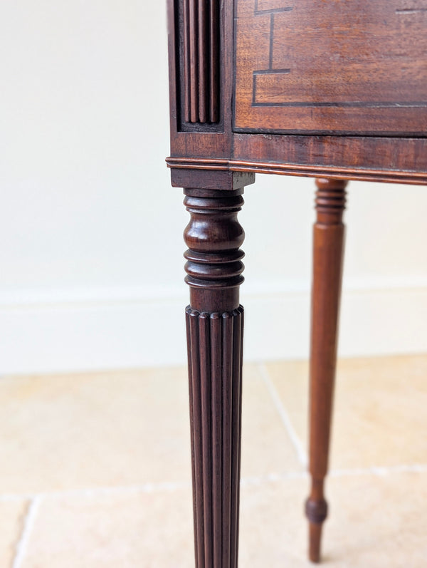 Antique Early 19th Century Mahogany Bow-Front Writing Table