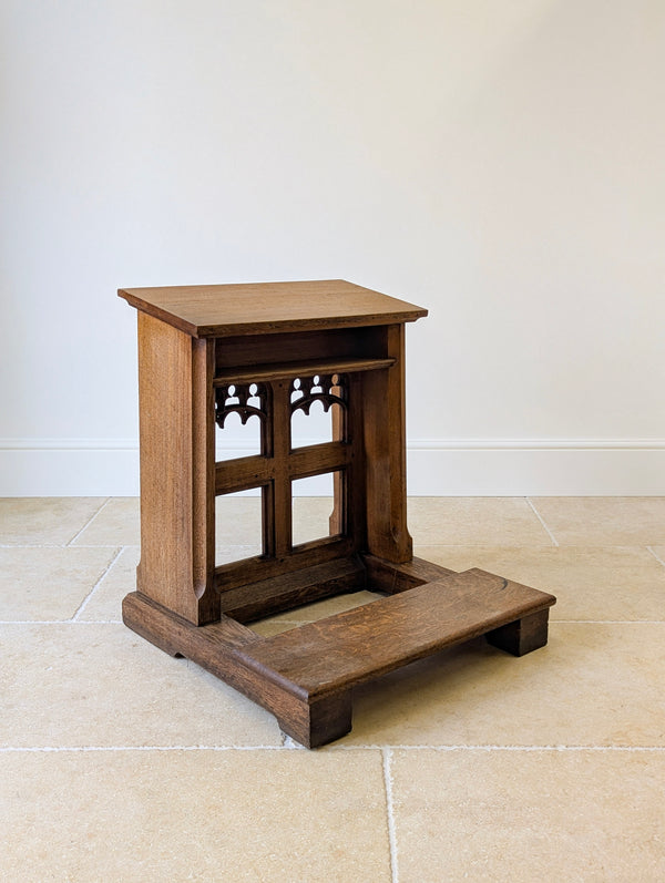 Antique Victorian Gothic Revival Oak Prie-Dieu c.1890