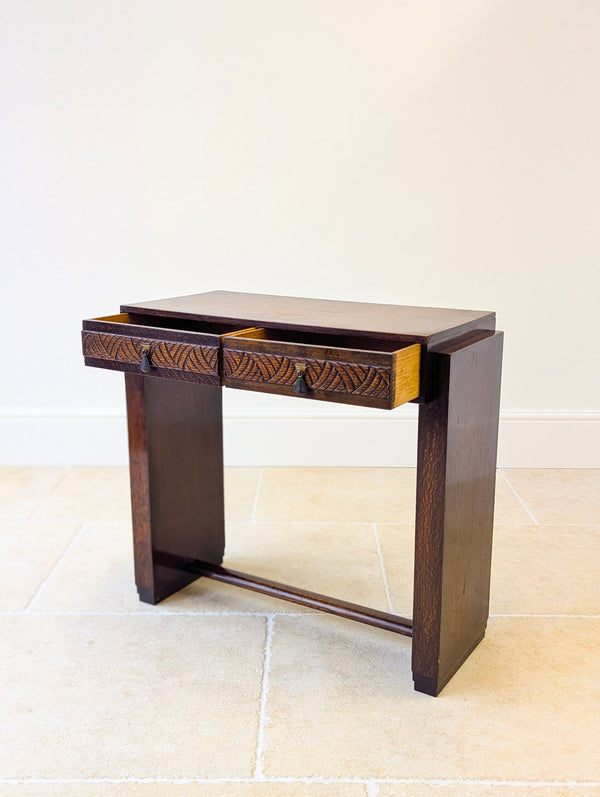 Antique Art Deco Oak Side Table c.1920