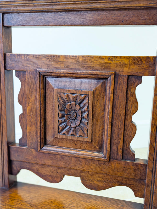 Antique Victorian Oak Hall Chair c.1890