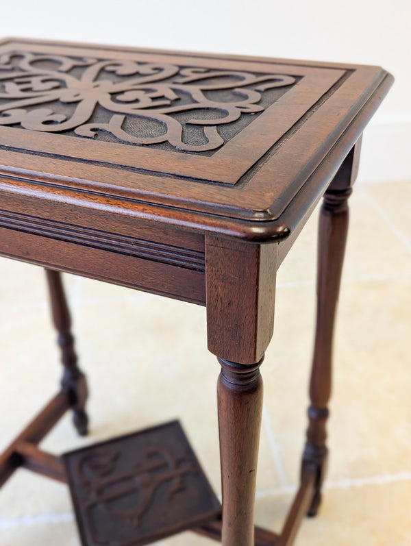 Antique Carved Mahogany Occasional Table c.1900