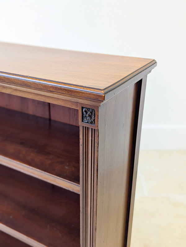 Antique Late Victorian Mahogany Open Bookcase c.1890