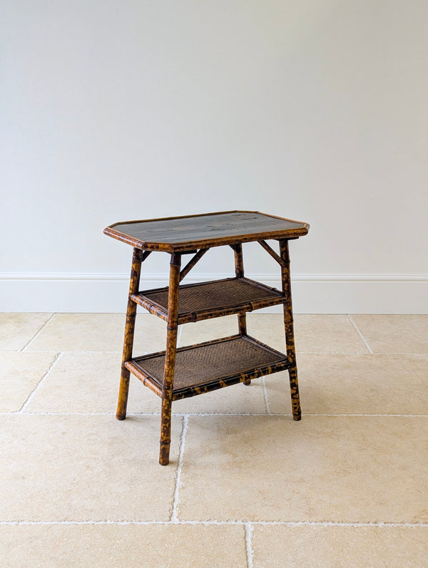 Antique Victorian Bamboo Three-Tier Occasional Table c.1890
