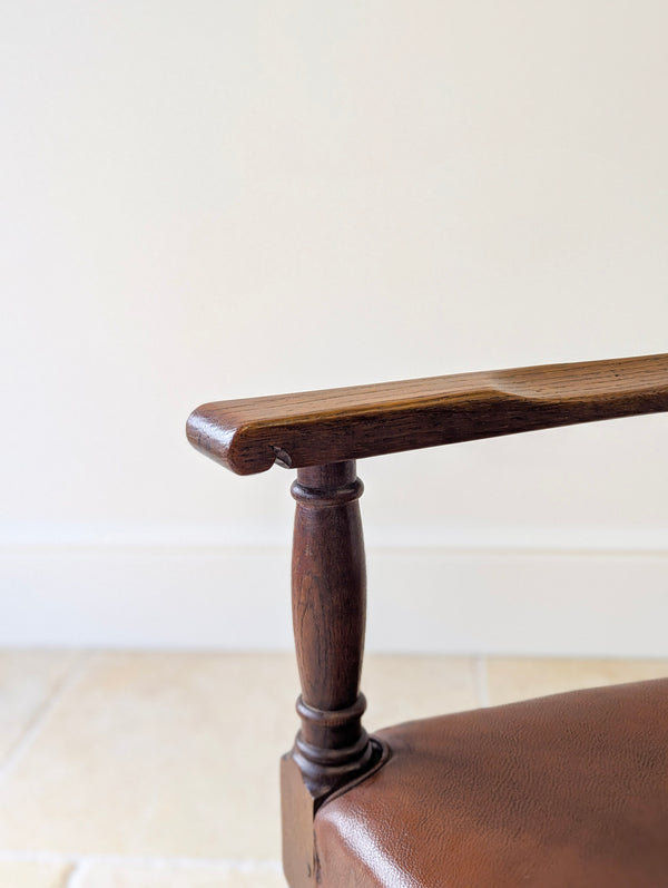 Antique Early 20th Century Oak Desk Chair c.1920