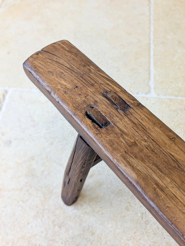 Antique Mid 19th Century Elm Vernacular Bench