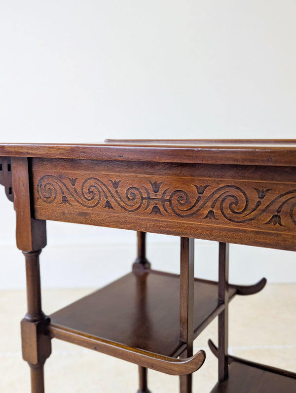 Antique Edwardian Mahogany Anglo-Japanese Pagoda Occasional Table c.1910