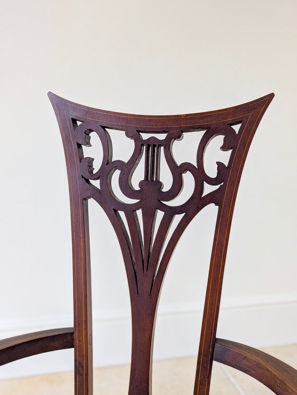Antique Edwardian Mahogany Elbow Chair c.1910