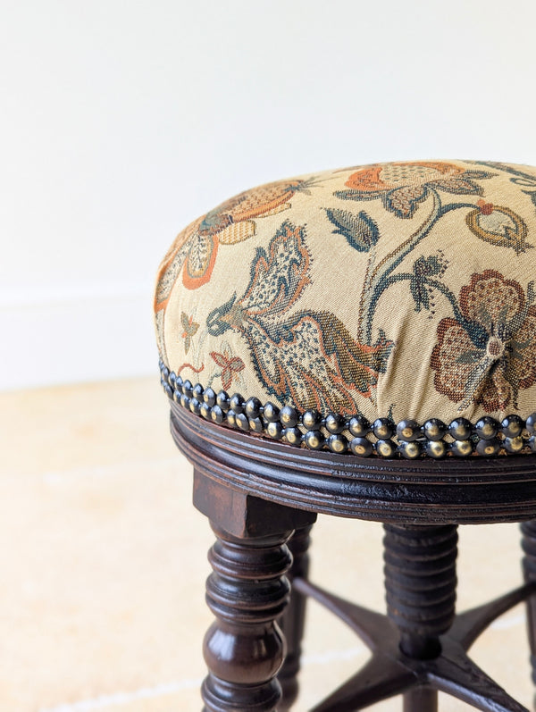 Antique Victorian Mahogany Adjustable Piano Stool c.1870