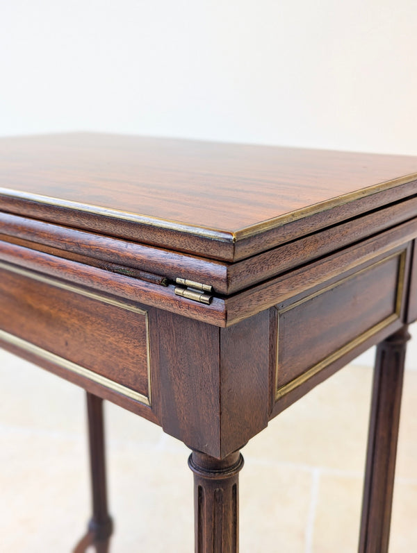 Antique Victorian Mahogany Triple-Top Folding Card Table c.1880