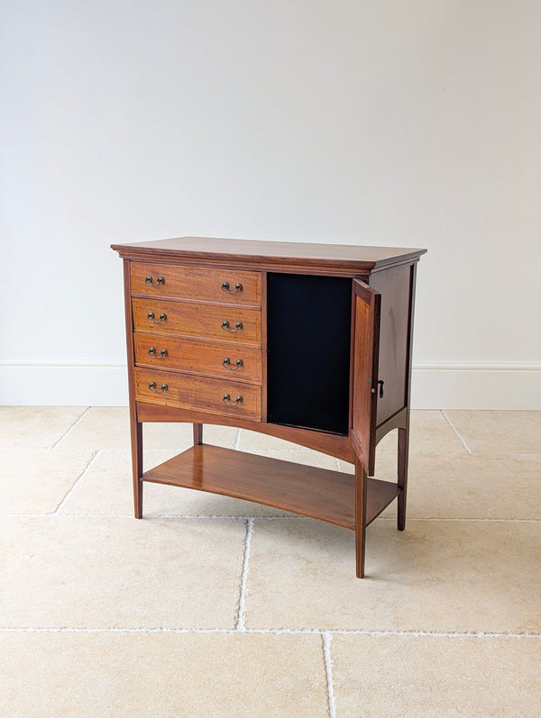 Antique Edwardian Mahogany Music Cabinet c.1910